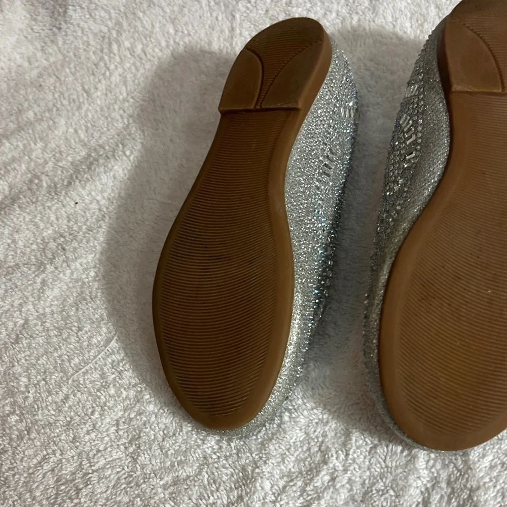 Girls Silver Glitter Dress Flats - Olive & Eden